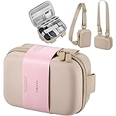 TAAOKA Digital Camera Case, Protective & Lightweight Camera Case with 3 Carrying Ways, Waterproof & Shockproof Small Camera Bag for PowerShot/Sony DSCW800/DSCW830 - Beige