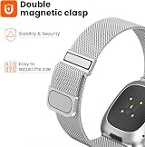 Yoohoo Stainless Steel Strap for Fitbit Versa 3/4 Sense 2 with Double Magnetic view 2