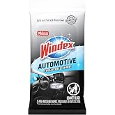 Windex Auto Wipes for Car Windows, Mirrors and Screens, Pre-Moistened Car Cleaner Wipes for Quick Streak-Free Shine, Guaranteed Safe for Tinted Windows and Electronics, 25 count (Pack of 1)