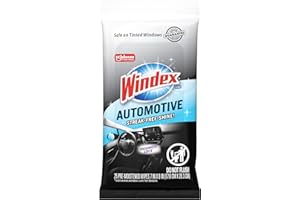 Windex Auto Wipes for Car Windows, Mirrors and Screens, Pre-Moistened Car Cleaner Wipes for Quick Streak-Free Shine, Guaranteed Safe for Tinted Windows and Electronics, 25 count (Pack of 1)