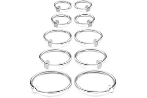 JewelrieShop Clip on Hoop Earrings for Women Fake Nose Ring Faux Lip Septum Ring Fake Cartilage Earrings Spring Endless Hoop Earrings Non Piercing Lobes Men (5 Pairs,13mm-25mm,Mixed Colors/Sized)