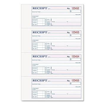 Amazon Com Tops 46806 Receipt Book Carbonless 2 Part 2