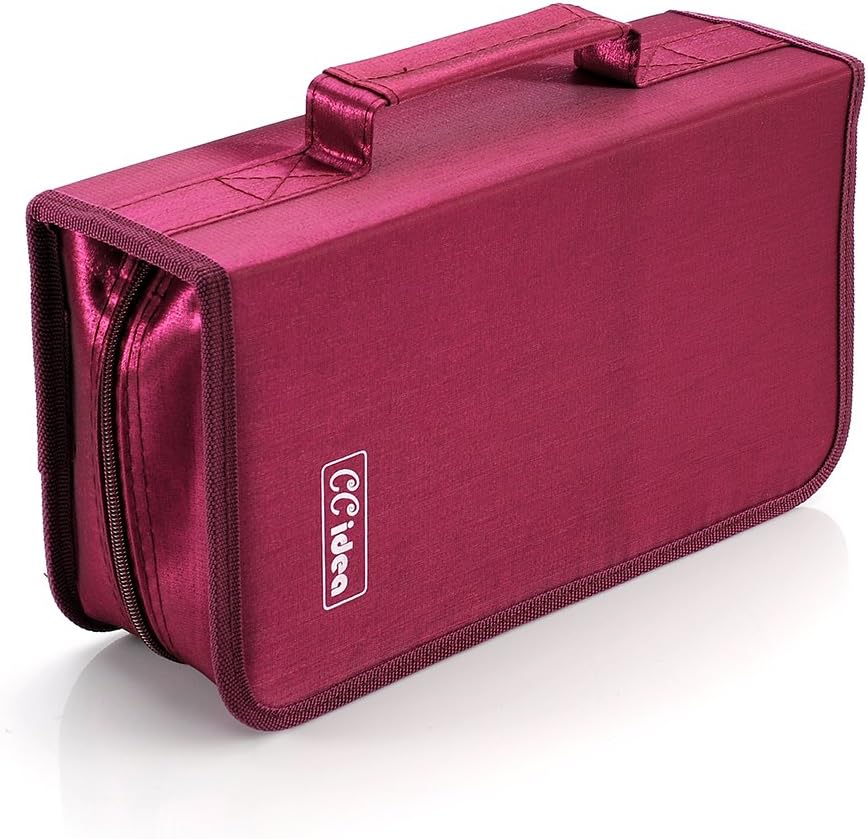 128 Capacity CD/DVD Case Holder,Storage Binder by CCidea (Red)