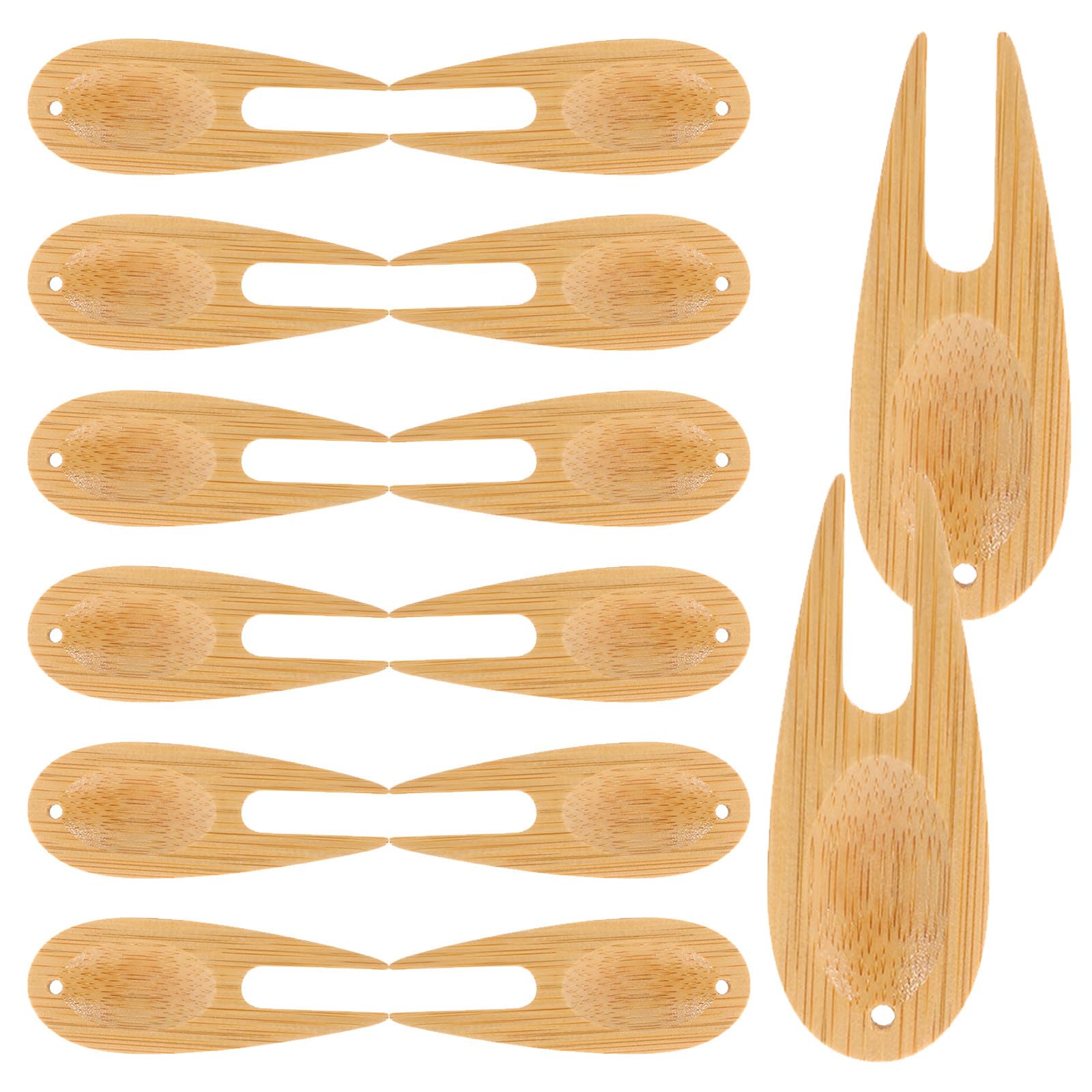 KOMBIUDA Golf Divot Repair Tool Portable Fairway Trimmer with Keychain Hole Compact Golf Pitch Mark Repair Fork for on-Course Maintenance 7.00X2.50X0.20In 15 Pack