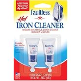 FAULTLESS Hot Iron Cleaner, Non-Toxic Steam Iron Cleaner, Removes Melted Fabrics, Glue, Hard Water, Lime Deposits &amp; Starch - 2 X 0.17 oz Tubes Blister Packs