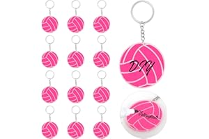 DLUGOPIS 12 Pcs Volleyball Keychain Bulk Volleyball Gifts Stuff For Team Teen Girls (12, Purple)