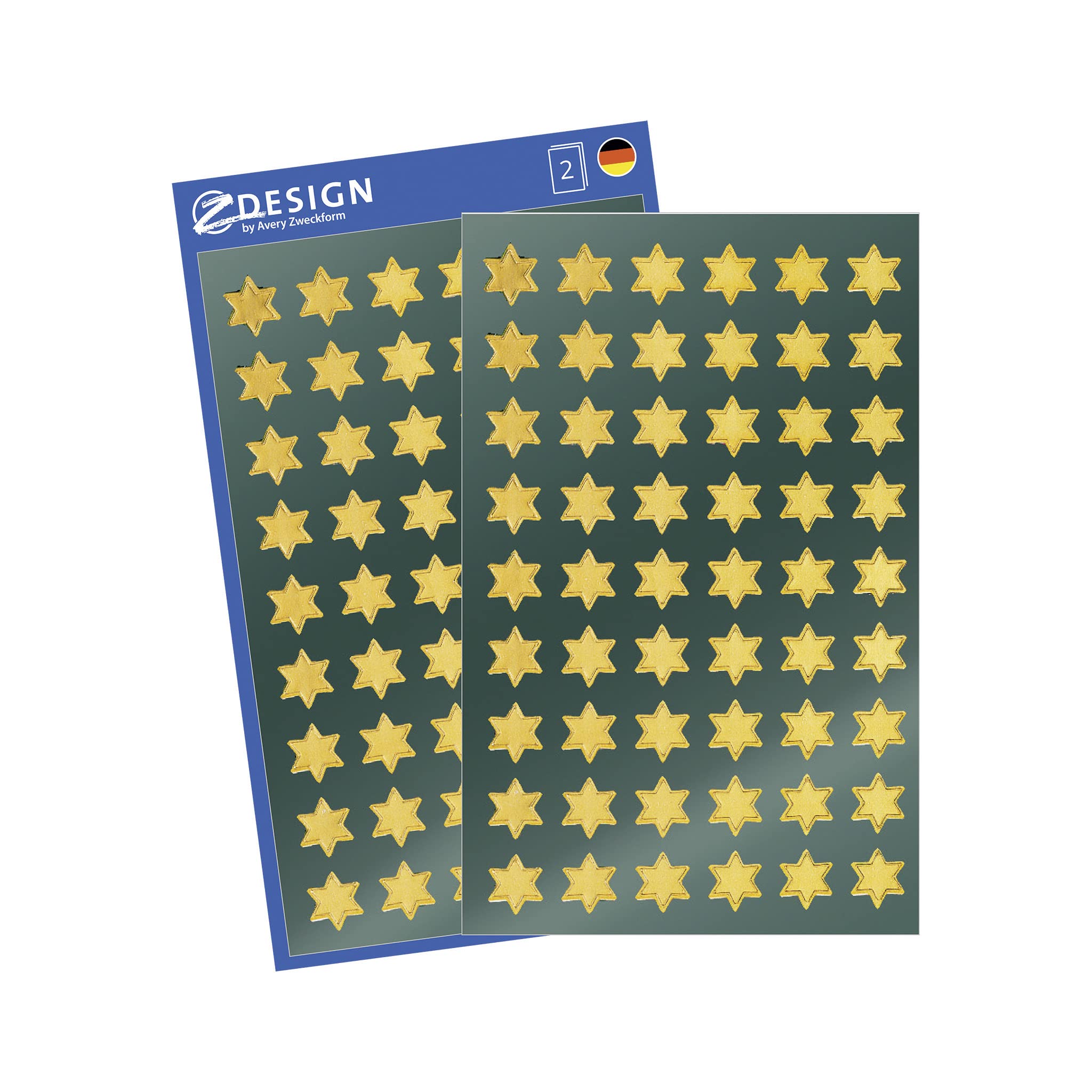 Avery Zweckform 52771 Christmas Stickers, Pack of 36 Special Material Sterne Gold 54 Stück