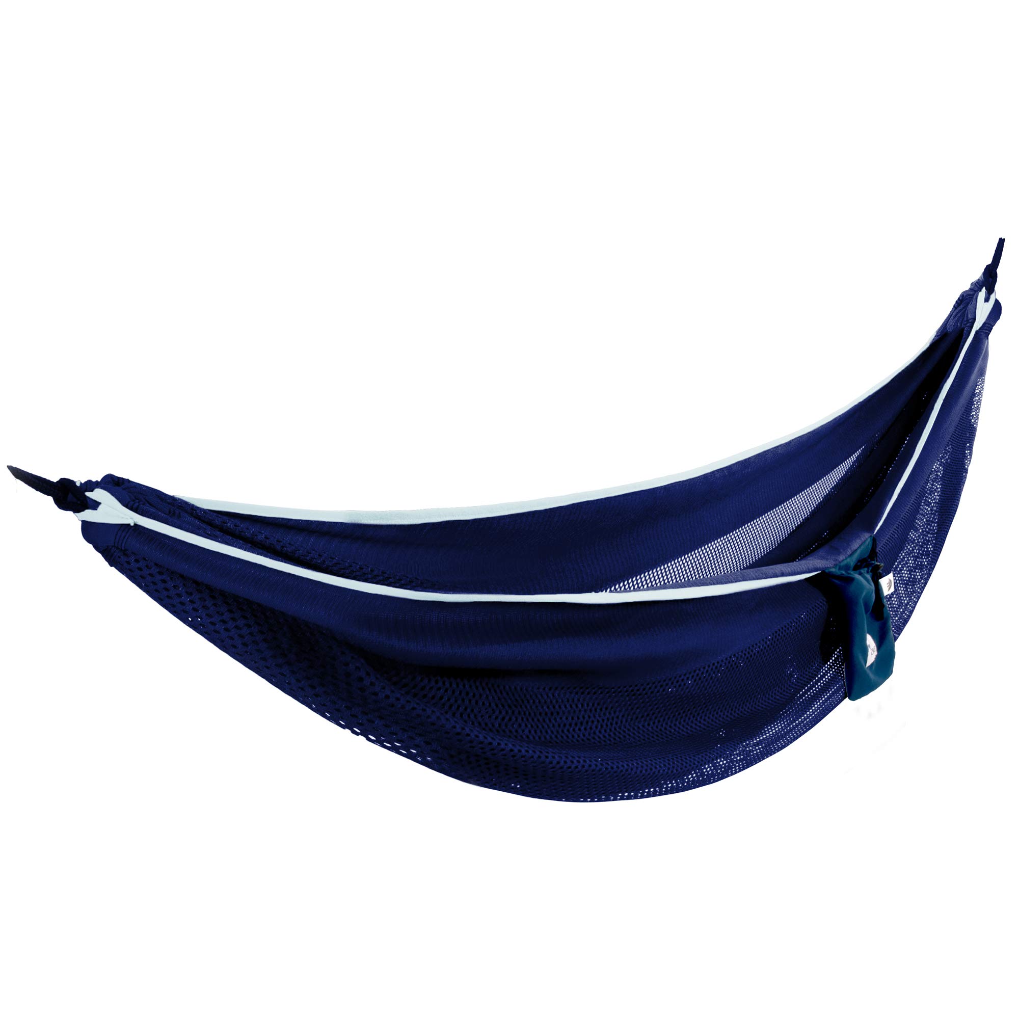 Vivere Mesh Polyester Hammock - Double - Navy/Turquoise