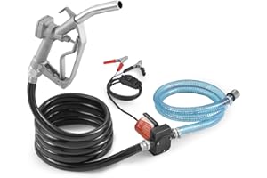 VEVOR 12V DC Fuel Transfer Pump, 5.3 GPM, Portable Electric Diesel Transfer Pump, with Auto Shut-Off Fuel Nozzle, Long Inlet 