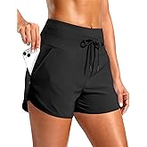 Soothfeel Women's Running Athletic Shorts with Zipper Pocket 3" Quick Dry Gym Workout Shorts for Women with Liner