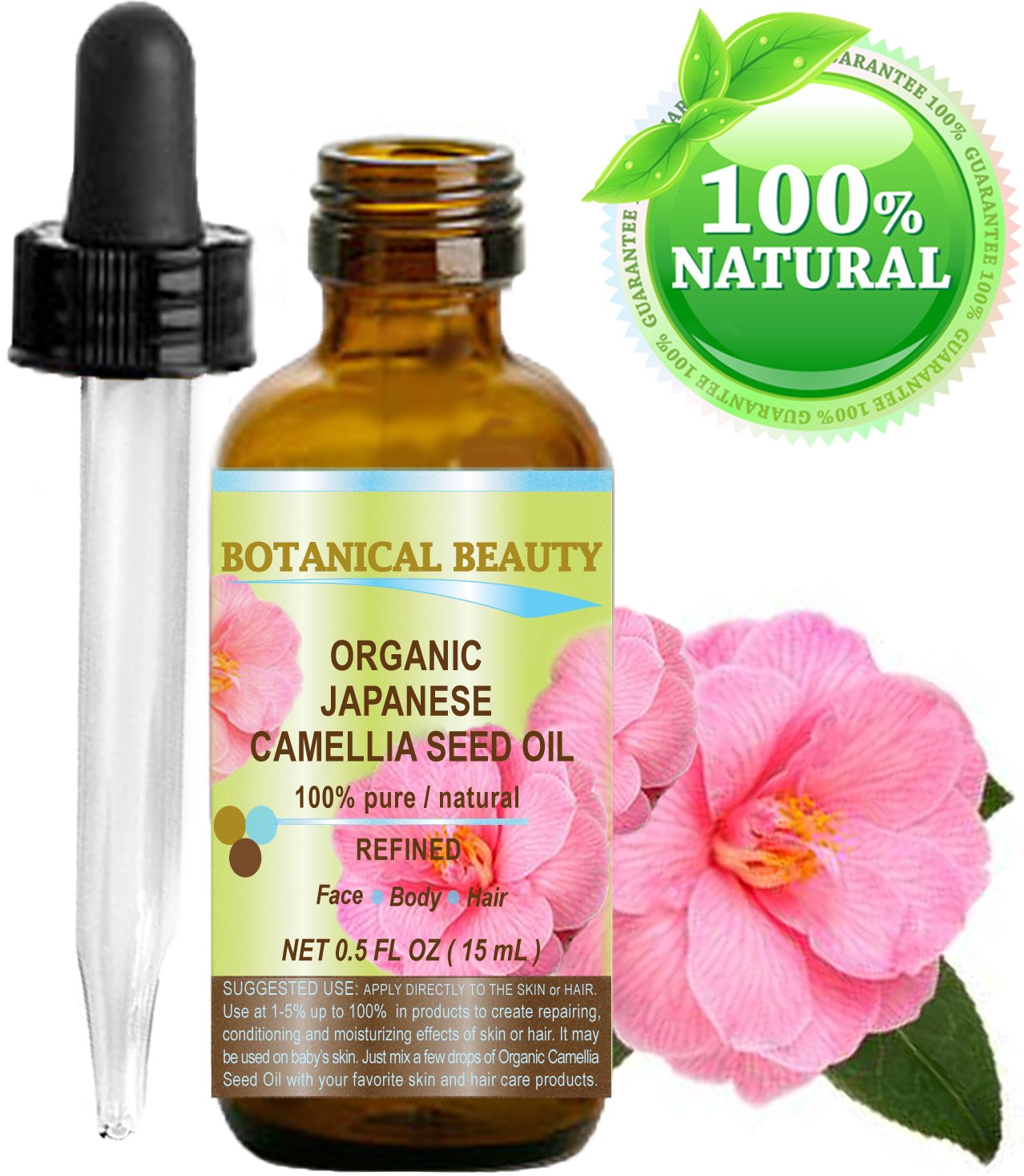 Japanese ORGANIC CAMELLIA Seed Oil. 100 Pure / Natural / Undiluted