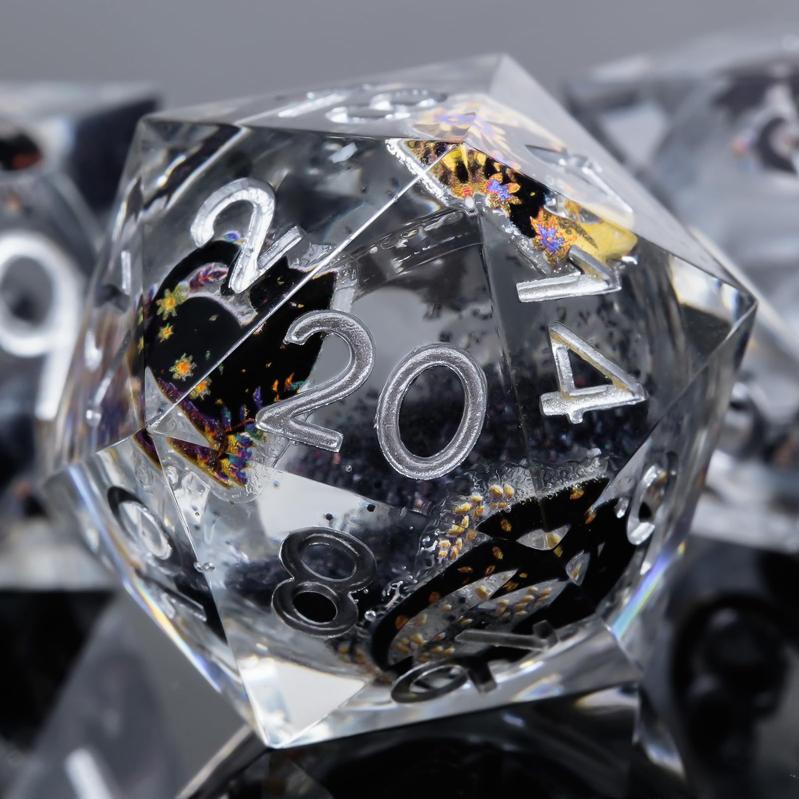 DND Cat Dice Set Cute 7 Pack, D&D Dice Set with Gift Box Polyhedral & RPG Mtg Dice Sharp Edge for Roleplaying MTG Table Games with Dice Bag, Resin