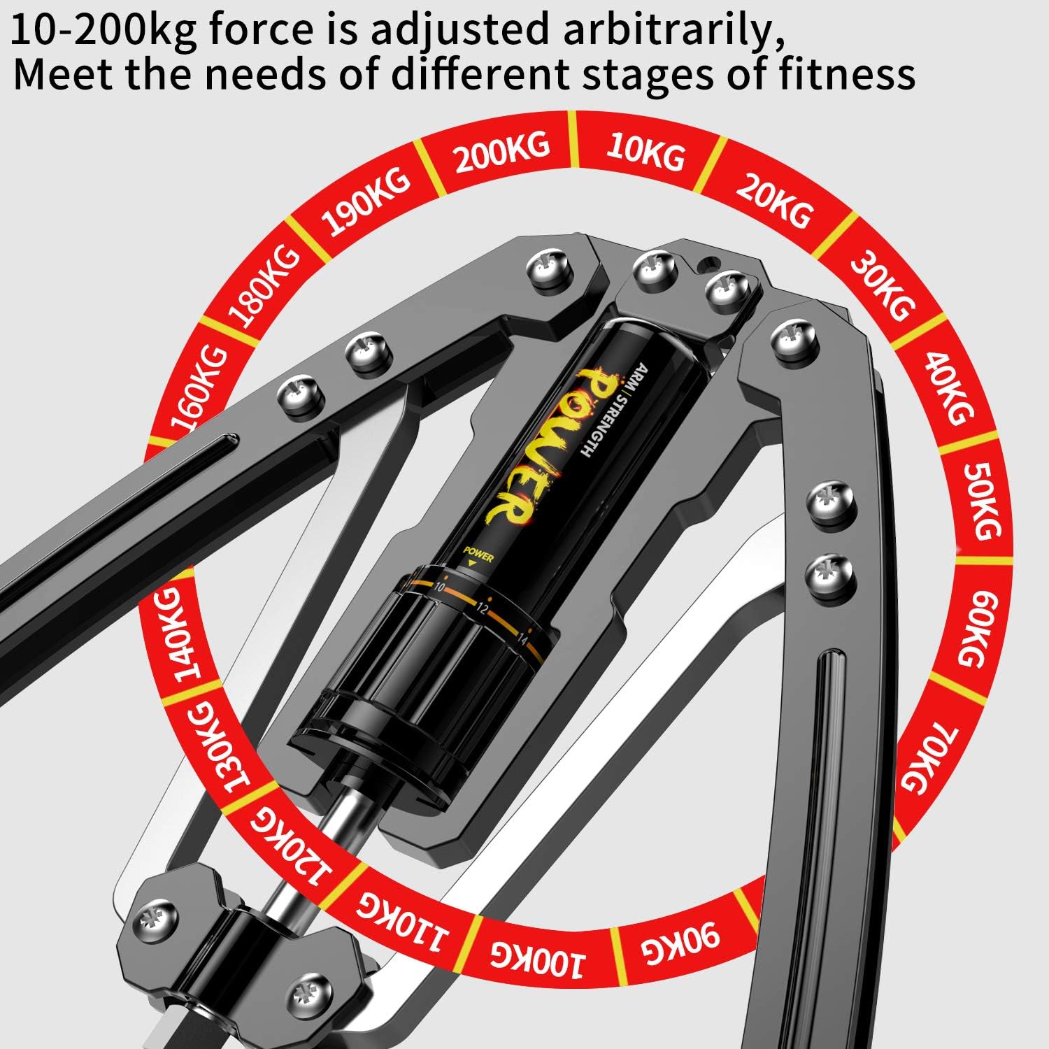 Jandecfit Power Twister Arm Exerciser,Home Chest Expander Adjustable Hydraulic Power Twister 22-440lbs,Arm Muscle Training Machine for Arm, Biceps, Abdomen, Shoulder and Chest Muscle Strength Training: Sports & Outdoors