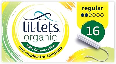 Lil-Lets Organic Non-Applicator Tampons Regular 16 Bodily Care</br>