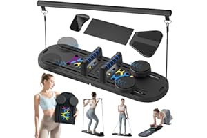 Quvvrev Pilates Board - Pilates Reformer Set for Home Workout, 7 in 1 Exercise Board, Ab Roller Board, Ab Core Trainer, Pilates Machine, Pilates Equipment for Full-Body Workout