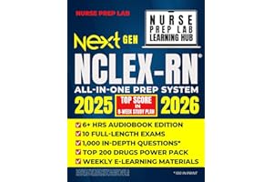 NEXT GENERATION NCLEX-RN® PREP: The stress-free, all-in-one NCLEX-RN® guide: 6+hrs audiobook, 10 full-length exams, 1,000 new CAT questions, memory ... and mindset tips to become an RN fast!