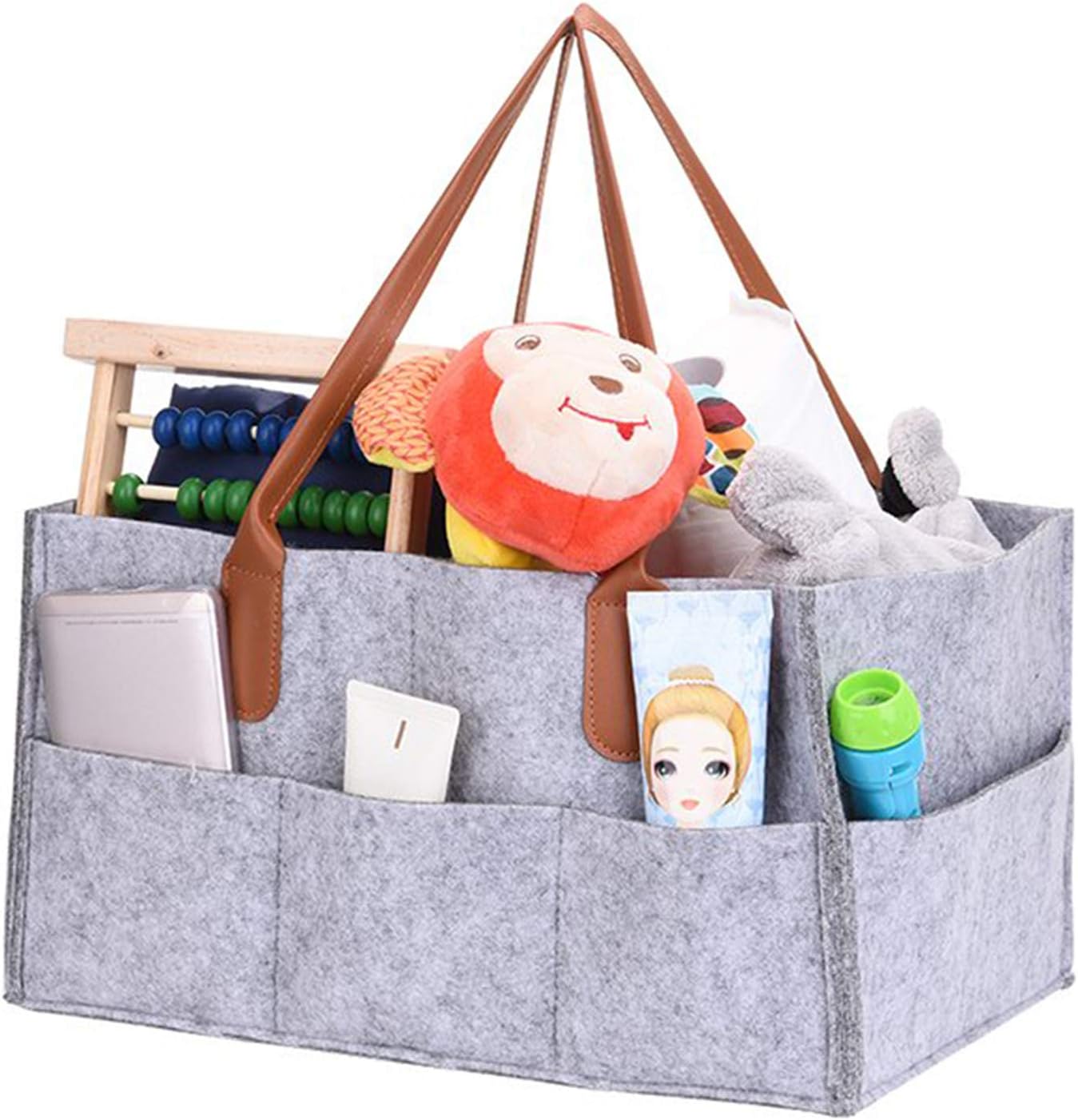 VJK Baby Diaper Storage Caddy | Portable Diaper Bag and Stacker | Baby Gift Basket | Portable Nursery Changing Table Storage Bag