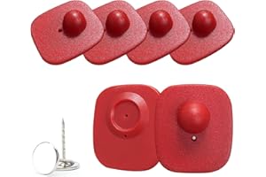 AOEEKI Clothes Anti-Theft Security Tags, 8.2mhz System Chip-Matched Retail Security System Sensors, Square Hard Clothes Tags (Red)