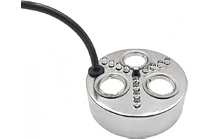 Akeydeco Halloween Party Mist Maker 3 Mist Maker Spray Heads,Ultrasonic Water Pond Fountain Fogger 12 LED Red Yellow and Blue Light Flashes Aluminum Atomizer Air Humidifier