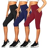 CTHH Women's Knee Length Leggings-High Waisted Capri Pants Biker Shorts for Women Yoga Workout Exercise Short Casual Summer