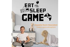 SITAKE Gaming Room Decor, “Eat Sleep Game” Wall Mural, Gaming Controller Posters, Boys Room Decorations for Bedroom Playroom 
