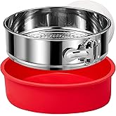 Stainless Steel Springform Pan 9 Inch Nonstick, Leakproof Spring Form Pan for Cheesecake, Cheesecake Pan with Protector, Cheese Cake Pans for Baking, 9 Inch Springform Pan with 50Pcs Parchment Paper