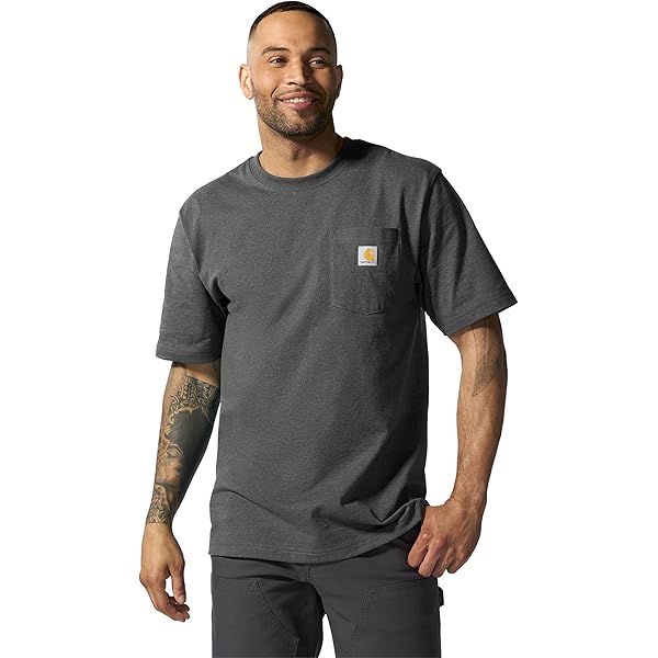 Carhartt Men's K87 Loose Fit Workwear T-Shirt, Carbon Heather, X