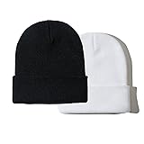 PFFY 2 Packs Unisex Beanie Hats for Men and Women