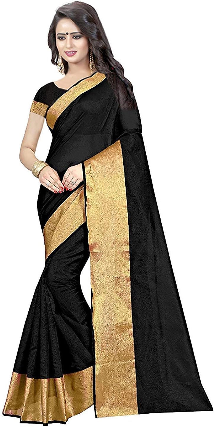 Navabi Export Women's Velvet Saree With Blouse Piece