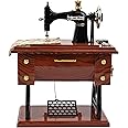 AUEAR, Vintage Mini Music Box Sewing Machine Figurine Birthday Gift Table Decor