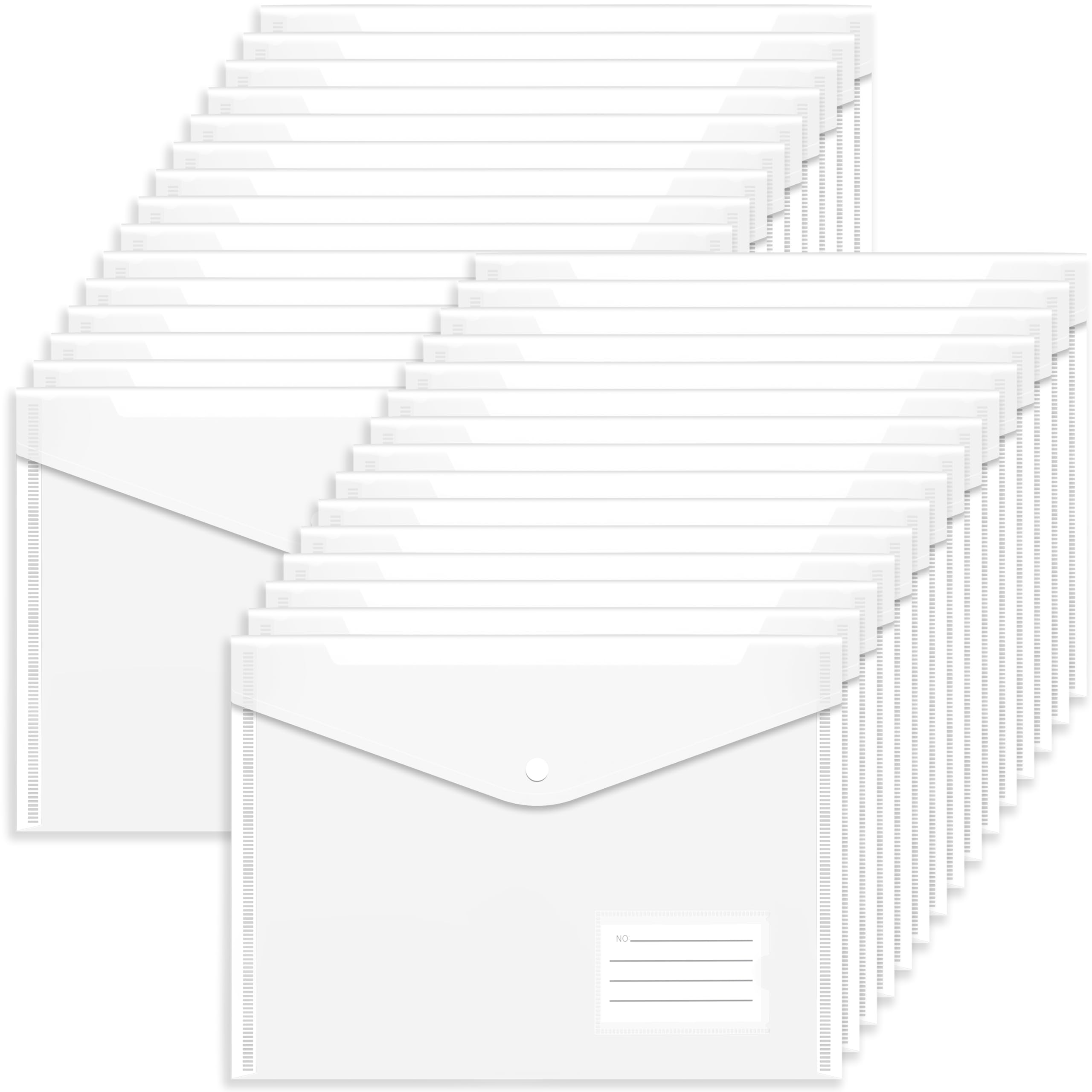 A4 Clear Plastic Wallets Folders - 30PCS A4 Popper Wallets with Label Pocket Document Files Wallets Plastic Envelope Folder