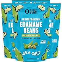 The Only Bean - Crunchy Roasted Edamame Beans (Sea Salt) - Keto Snacks (2g Net) - High Protein Healthy Snacks (14g Protein) -