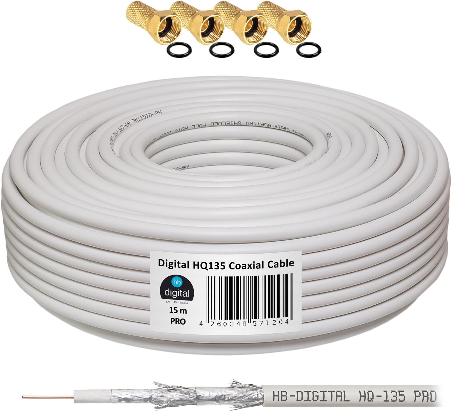 Cavo Per Satellitare Cavo Coassiale Antenna HQ-135 - 3m, 135 DB - Foto 5