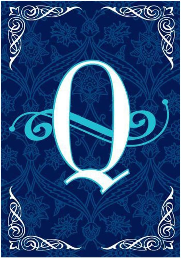 Monogram Garden Flag Blue Background Banner With Letter Q Outdoors Flags Of Double Sided Waterproof And Fade Resistant Printed banners 12.5 X 18 Inch 100% Polyester