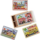 Melissa & Doug Vehicles 4-in-1 Wooden Jigsaw Puzzles in a Storage Box (48 pcs) - FSC Certified