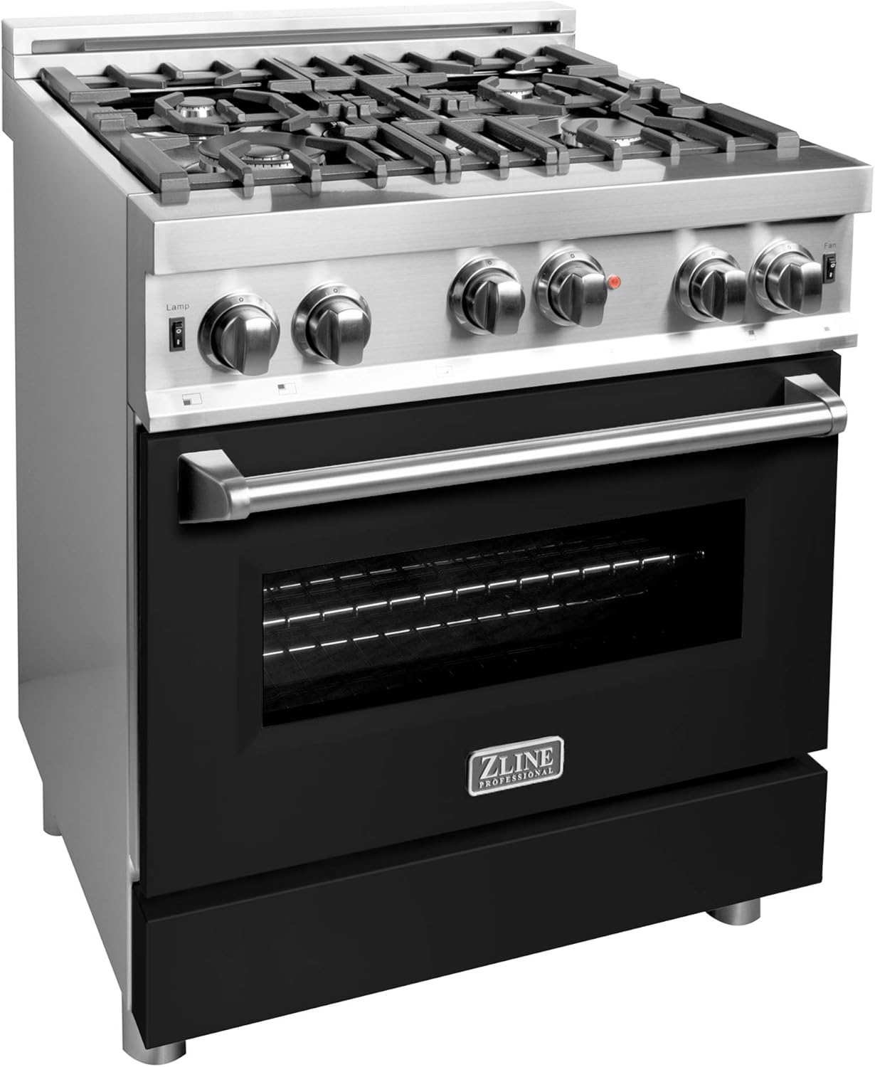 ZLINE 30 in. Professional Gas on Gas Range in Stainless Steel with Black Matte Door (RG-BLM-30)