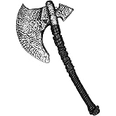 Viking Axe Prop,Plastic Viking Toy Fake Axe Costume Accessories,Halloween Axe Cosplay Costume Props Silver