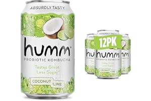 Humm Kombucha Coconut Lime, Organic, Vegan & GMO Free (12 Pack)
