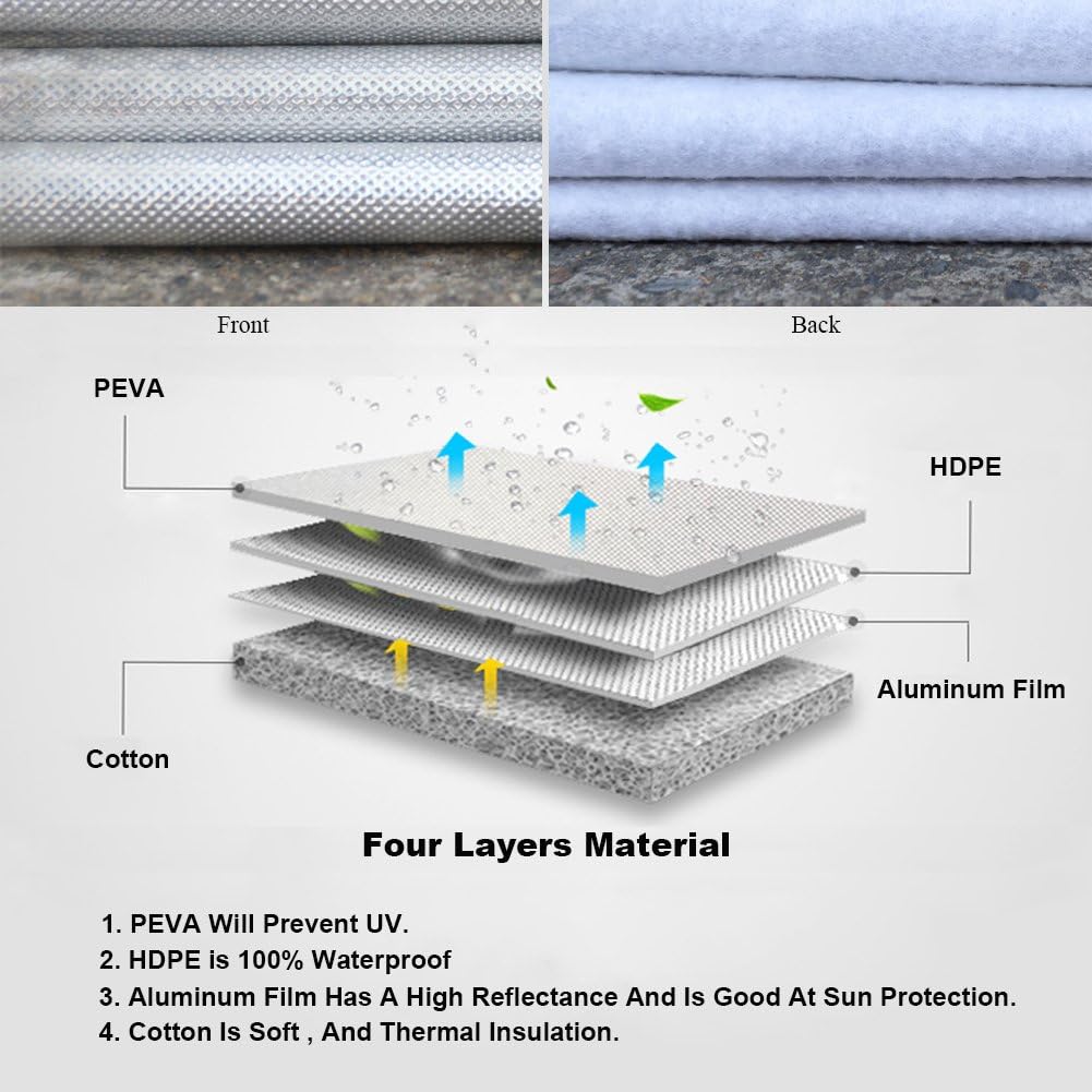 Kayme Four Layers Tire Covers Set of 4 for Rv Travel Trailer Camper Vinyl Wheel, Sun Rain Snow Protector, Waterproof, Silver, Fits 27-29 Inch Tire Diameter L: Automotive