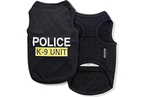 Parisian Pet Unisex Dog T-Shirt - Embroidered 'Police k-9 Unit' Dog Clothes - 100% Cotton, Dog Costume - Breathable Police Do