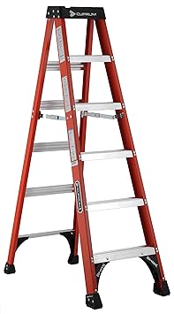 Cuprum C-3017-06 Escalera de Tijera Fibra de Vidrio de 6 Pies y 225 Kg