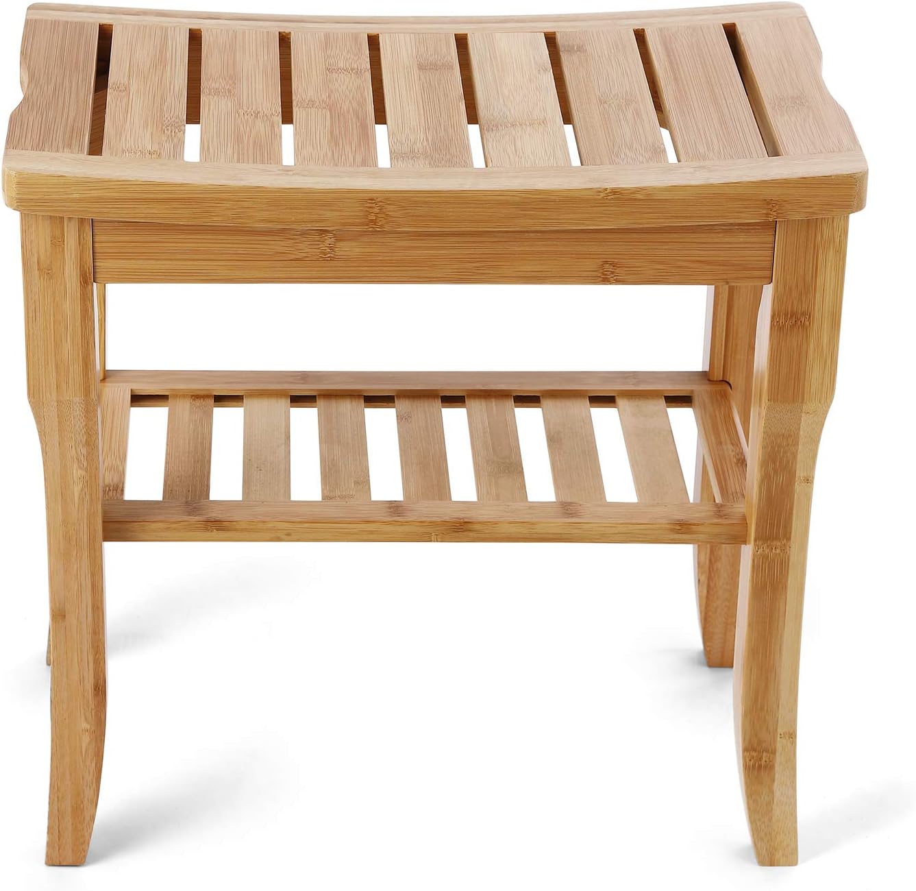 HYNAWIN Bamboo Shower Caddy Bathroom Bench Sturdy Waterproof Stool with Shelf Foot Stool & Shower Shelf-Indoor Outdoor Patio Garden Yard Bath Shower Bench Caddy: Home & Kitchen