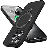KMAMBAG Mag-Ring Designed for iPhone 15 Pro Max Case, Liquid Silicone [Moisturizing Factor] Extreme Soft Slim Phone Case with Stand [Compatible with MagSafe] for 15 Promax 6.7 inch Men Women, Black