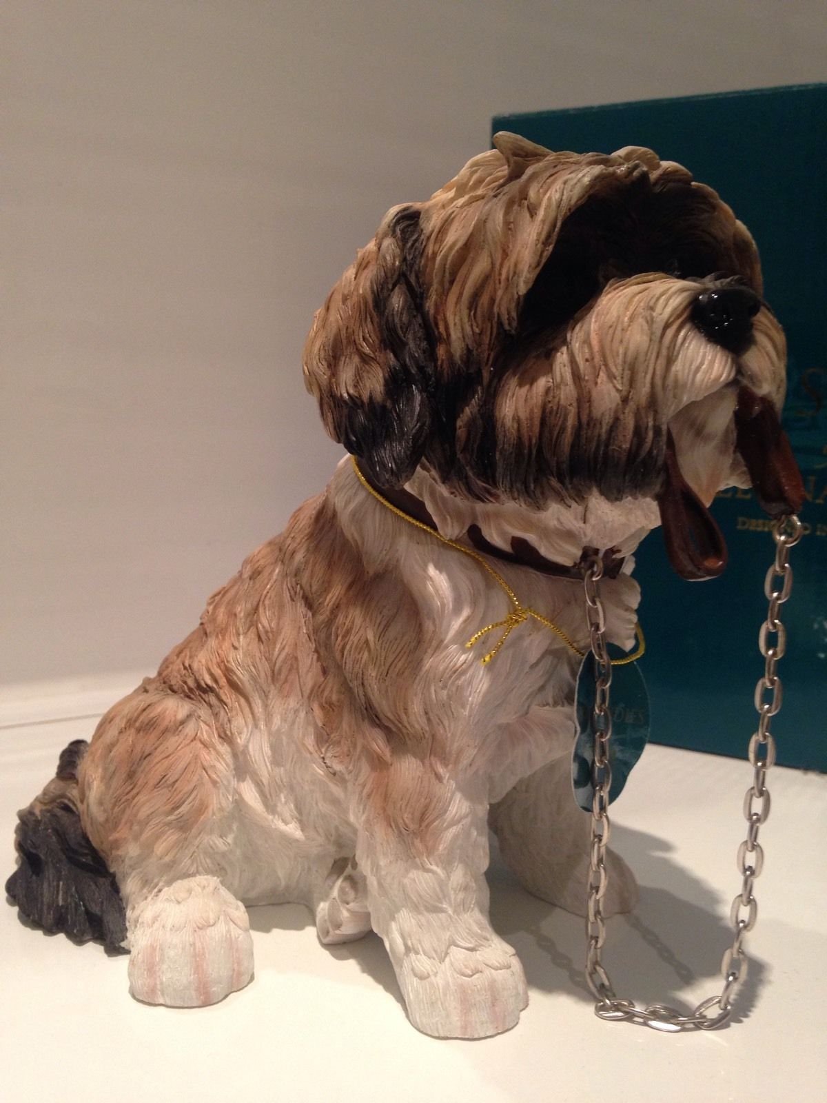 Sitting Shih Tzu Ornament Figure Figurine Model Gift Brown/White Leonardo Collection