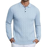 Lexiart Men's Cable Knit Sweater Long Sleeve Twist Patterned Warm Casual