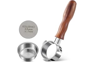 VOURMIO 54mm Bottomless Portafilter - with Filter Basket and Puck Screen, Compatible with Breville Barista Express, Pro, Touch, Bambino Plus, Infuser (880BSS, 870XL, 878BSS, 500BSS, 840XL)