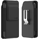 CoverON Holster for Samsung Galaxy S25+ S25 Ultra Edge FE/S24+ S24 Ultra FE/S23 Plus Ultra FE/S22+ S22 Ultra S21+ S20+/S21 SFE Phone Case Belt Clip Vertical Leather Pouch (Fits Otterbox or Any Case)