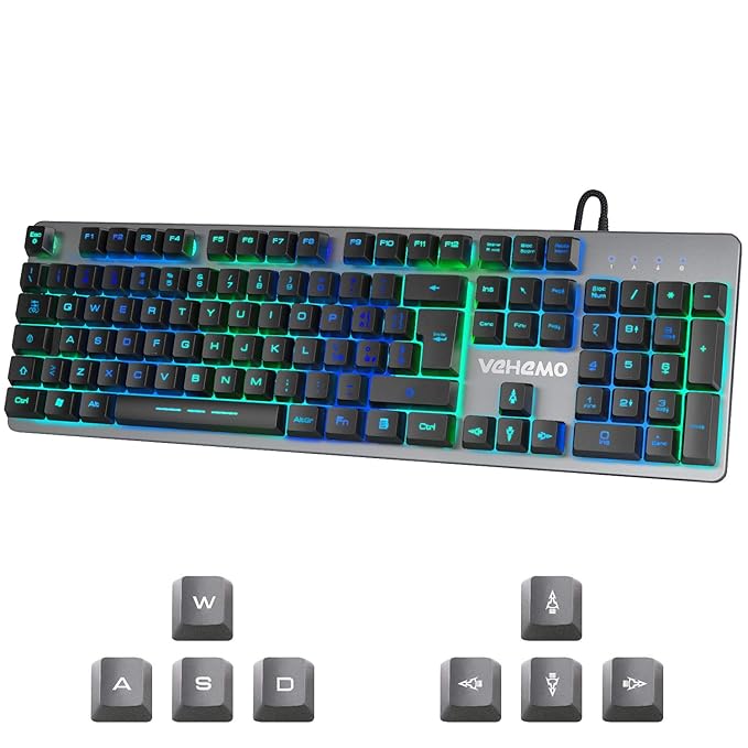 title=Vehemo Tastiera Gaming(Layout Italiano), Tastiera da Gioco LED retroilluminata 7