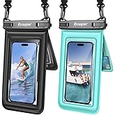 [Up to 8.5''] Floating Waterproof Phone Pouch 2 Pack, IPX8 Double Space Waterproof Phone Case with Lanyard for iPhone 17 16 15 Pro Max, Galaxy S25 Ultra, Cellphone Dry Bag Beach Cruise Ship Essentials