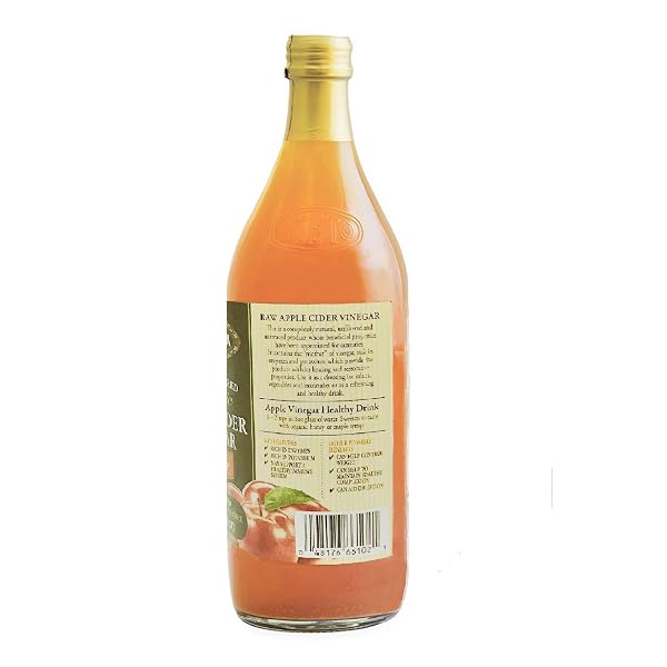100% RAW UNFILTERED ORGANIC APPLE CIDER VINEGAR WITH ‘THE MOTHER’ – 34 OZ (2 PACK) – RICH IN PROBIOTICS AND ENZYMES, PERFECT FOR COOKING, SALAD DRESSINGS, MARINADES, AND DRINKING – A VERSATILE PANTRY ESSENTIAL FOR YOUR WELLNESS ROUTINE